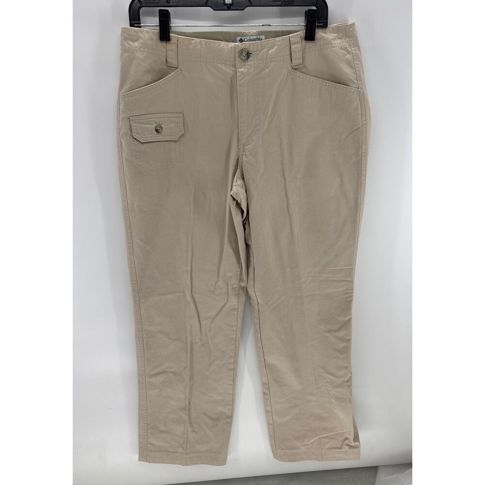 Columbia Women's  Sz 10 Khaki flat front pants 100% Cotton